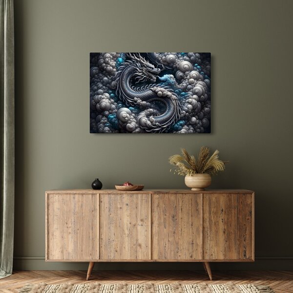 Slika – Zmaj u dimu (90x60 cm)