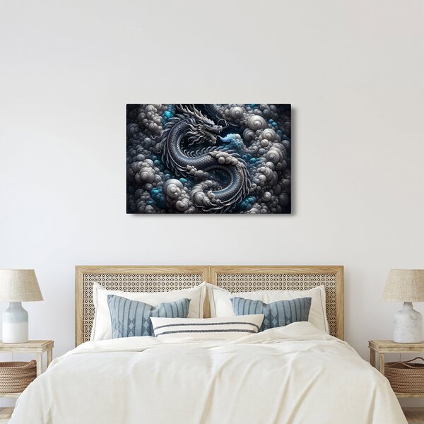 Slika – Zmaj u dimu (90x60 cm)