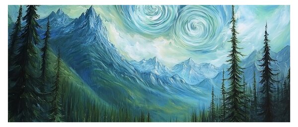 Slika - Krajolik s dodirom Van Gogha (120x50 cm)