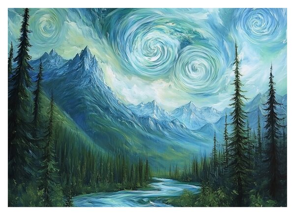 Slika - Krajolik s dodirom Van Gogha (70x50 cm)