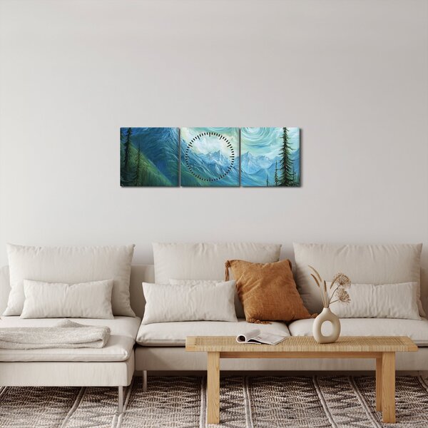 Slika - Krajolik s dodirom Van Gogha (sa satom) (90x30 cm)