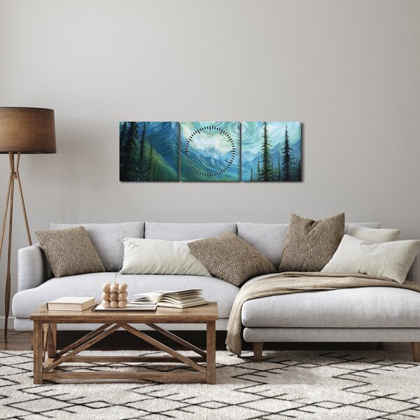 Slika - Krajolik s dodirom Van Gogha (sa satom) (90x30 cm)