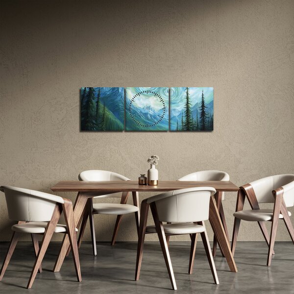Slika - Krajolik s dodirom Van Gogha (sa satom) (90x30 cm)