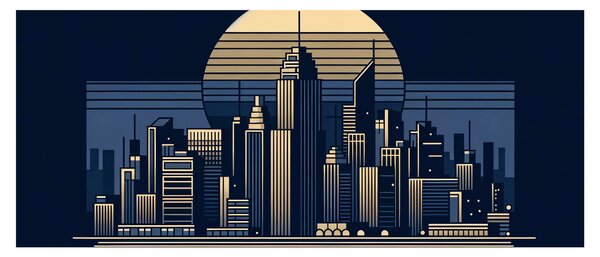 Slika – Geometrijski grad (120x50 cm)