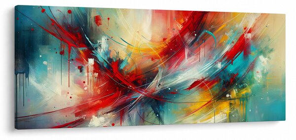 Slika – Apstrakcija s crvenom (120x50 cm)