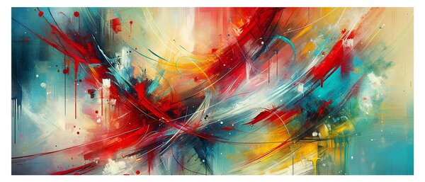 Slika – Apstrakcija s crvenom (120x50 cm)