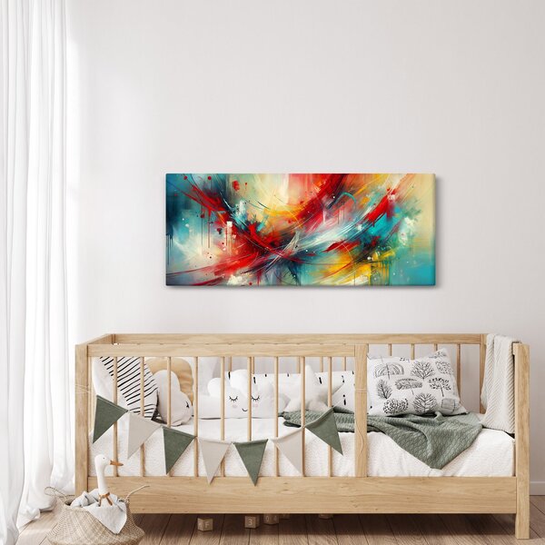 Slika – Apstrakcija s crvenom (120x50 cm)