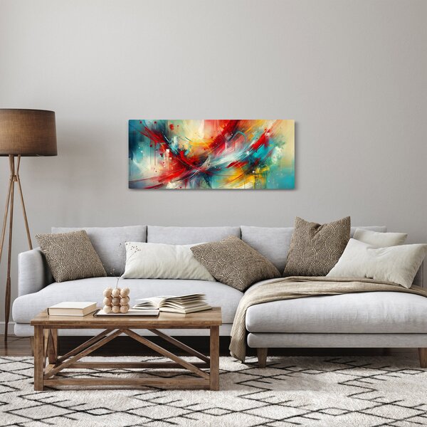 Slika – Apstrakcija s crvenom (120x50 cm)