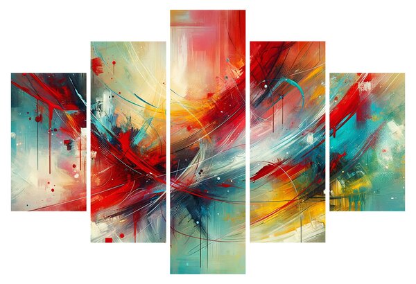 Slika – Apstrakcija s crvenom (150x105 cm)