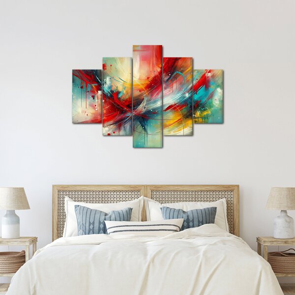 Slika – Apstrakcija s crvenom (150x105 cm)