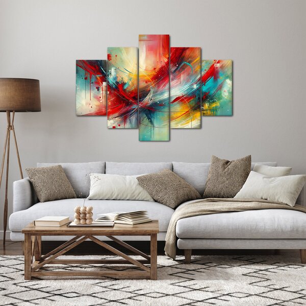 Slika – Apstrakcija s crvenom (150x105 cm)