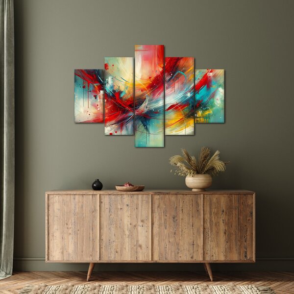 Slika – Apstrakcija s crvenom (150x105 cm)