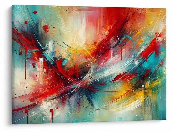 Slika – Apstrakcija s crvenom (70x50 cm)
