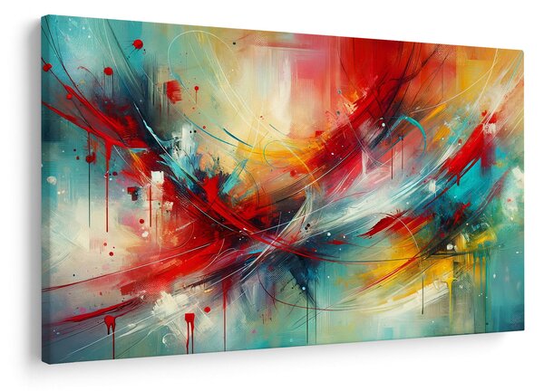 Slika – Apstrakcija s crvenom (90x60 cm)