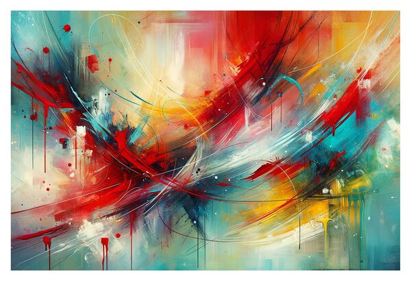 Slika – Apstrakcija s crvenom (90x60 cm)