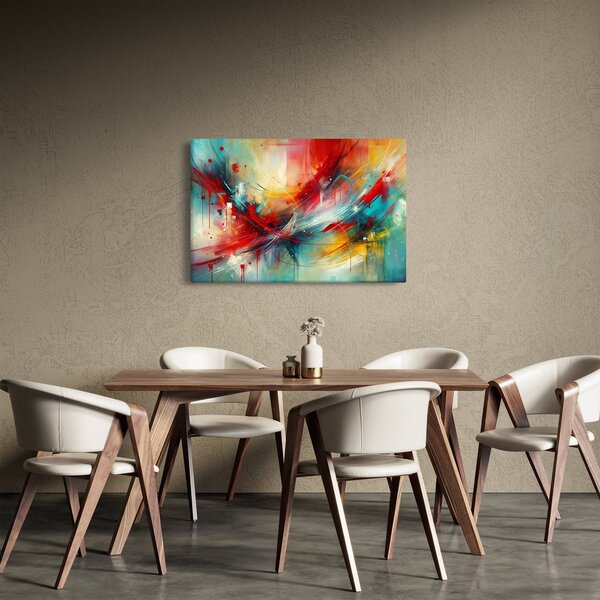 Slika – Apstrakcija s crvenom (90x60 cm)