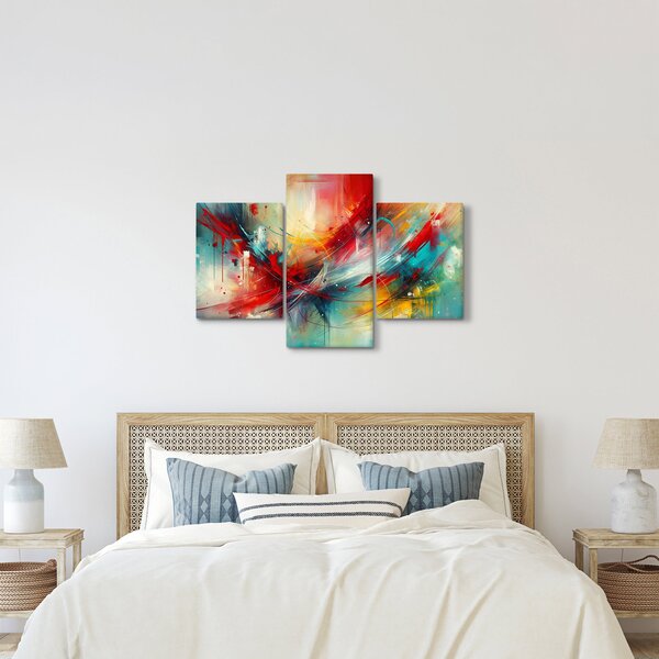 Slika – Apstrakcija s crvenom (90x60 cm)