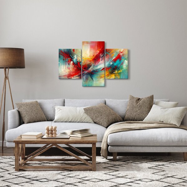 Slika – Apstrakcija s crvenom (90x60 cm)