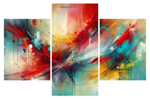 Slika – Apstrakcija s crvenom (90x60 cm)