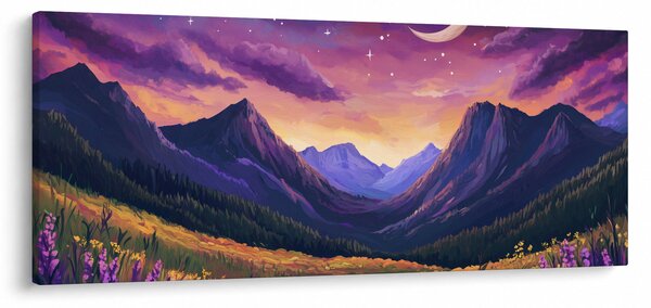 Slika - Ljubičasti krajolik (120x50 cm)