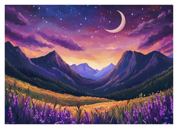 Slika - Ljubičasti krajolik (70x50 cm)