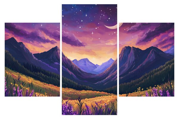 Slika - Ljubičasti krajolik (90x60 cm)
