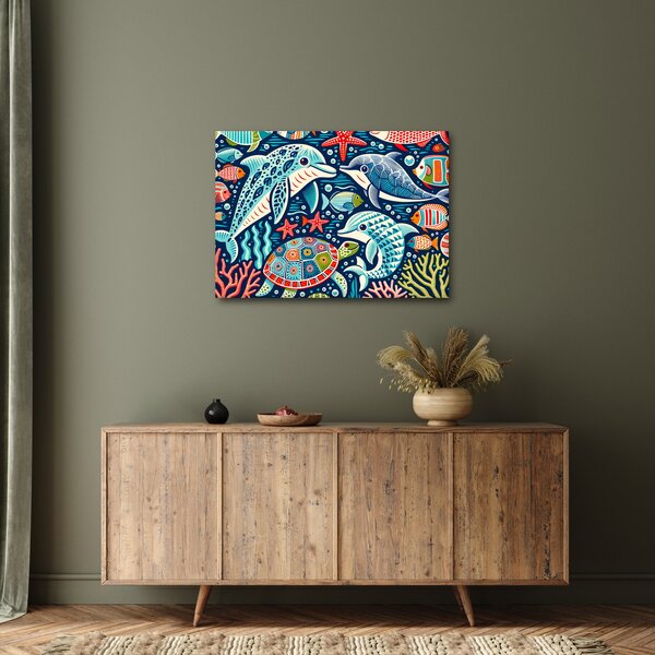 Slika – Crtane vodene životinje (70x50 cm)