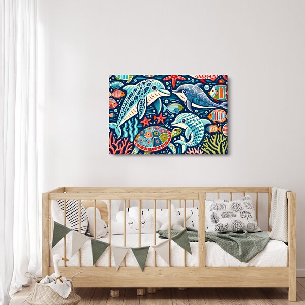 Slika – Crtane vodene životinje (90x60 cm)