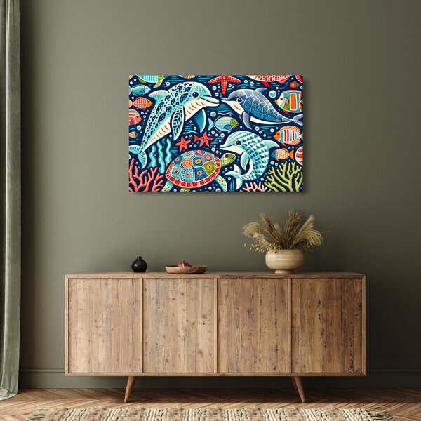Slika – Crtane vodene životinje (90x60 cm)