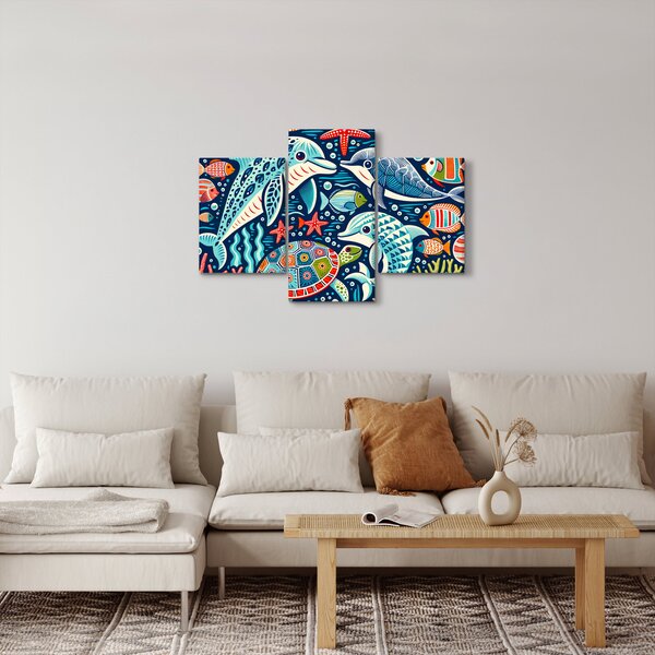 Slika – Crtane vodene životinje (90x60 cm)