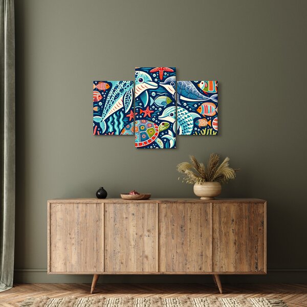 Slika – Crtane vodene životinje (90x60 cm)