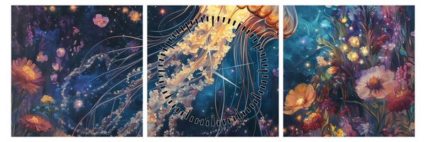 Slika - Čarobna meduza (sa satom) (90x30 cm)