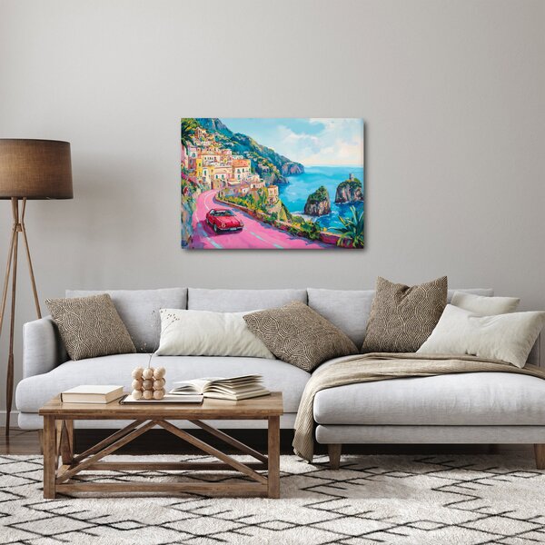 Slika - Ružičasta cesta uz obalu (70x50 cm)