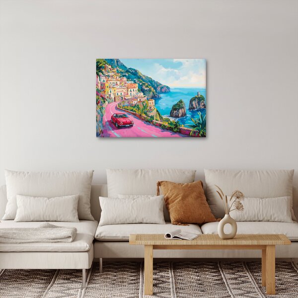 Slika - Ružičasta cesta uz obalu (70x50 cm)