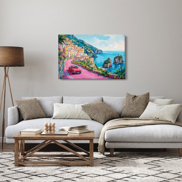 Slika - Ružičasta cesta uz obalu (90x60 cm)