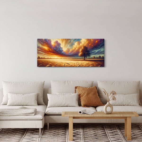 Slika – Drvo na polju (120x50 cm)