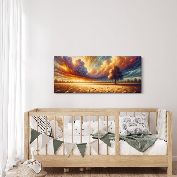 Slika – Drvo na polju (120x50 cm)