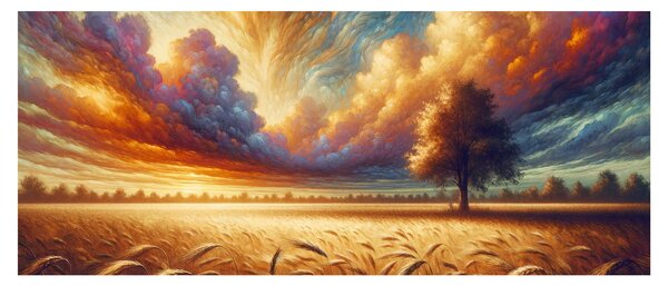 Slika – Drvo na polju (120x50 cm)