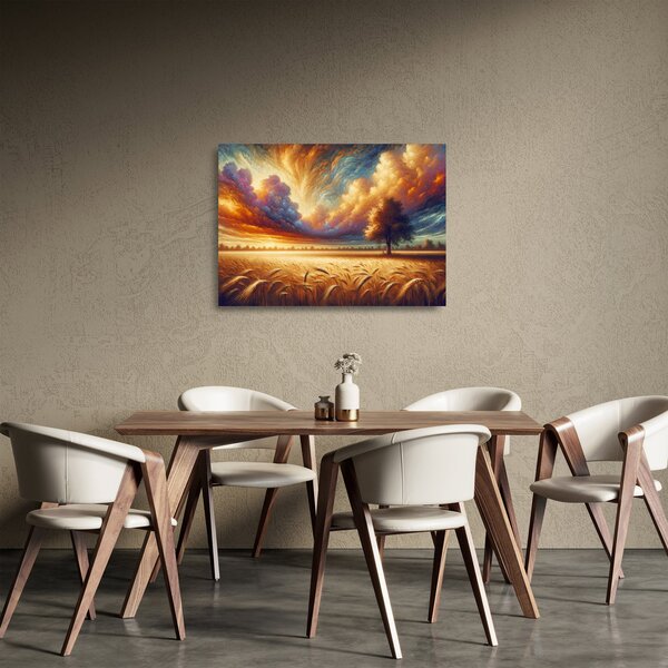 Staklena slika – Drvo na polju (70x50 cm)
