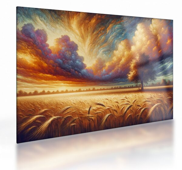 Staklena slika – Drvo na polju (70x50 cm)