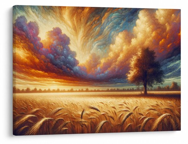 Slika – Drvo na polju (70x50 cm)