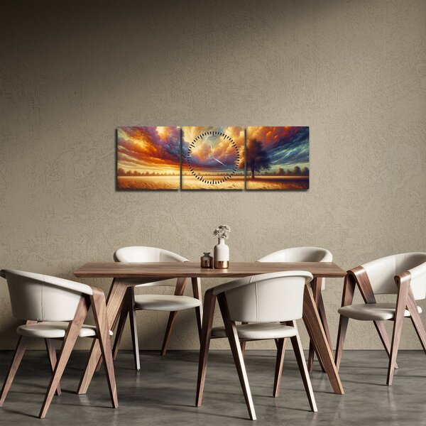 Slika – Drvo na polju (sa satom) (90x30 cm)