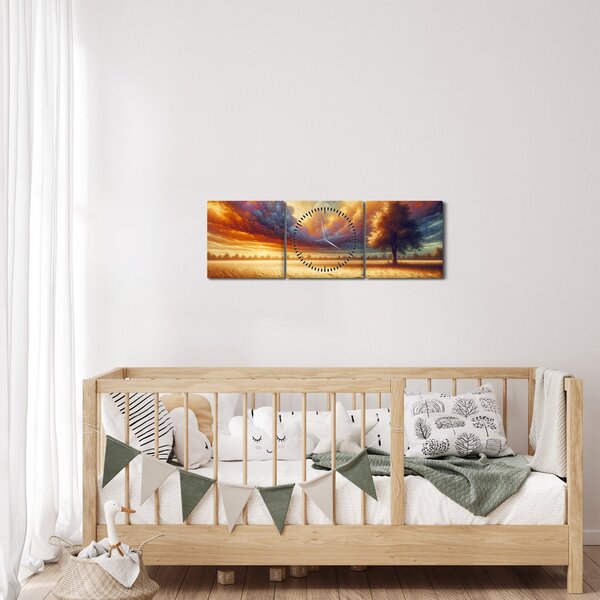 Slika – Drvo na polju (sa satom) (90x30 cm)