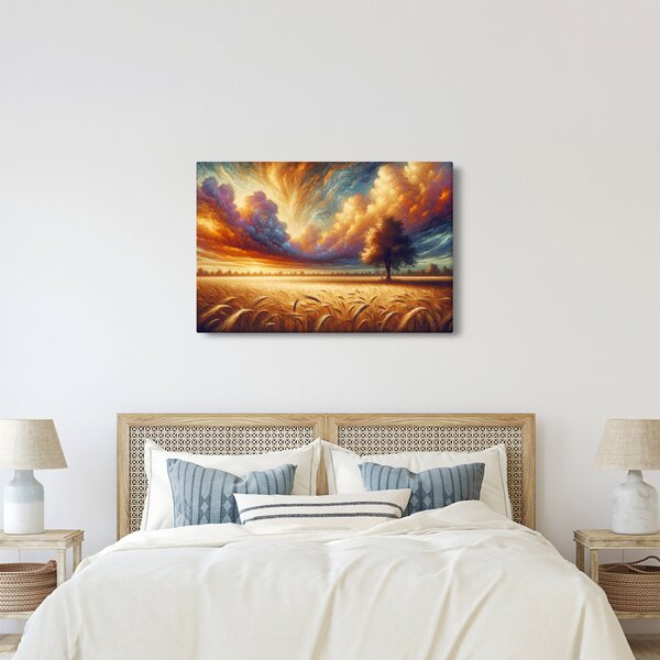 Slika – Drvo na polju (90x60 cm)