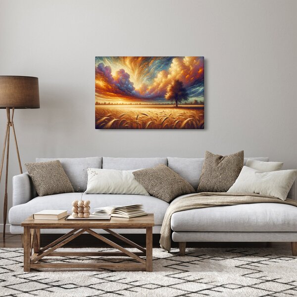 Slika – Drvo na polju (90x60 cm)