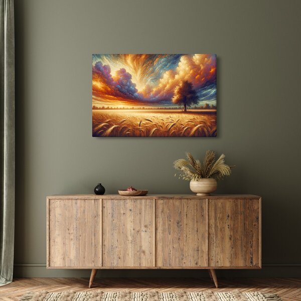 Slika – Drvo na polju (90x60 cm)