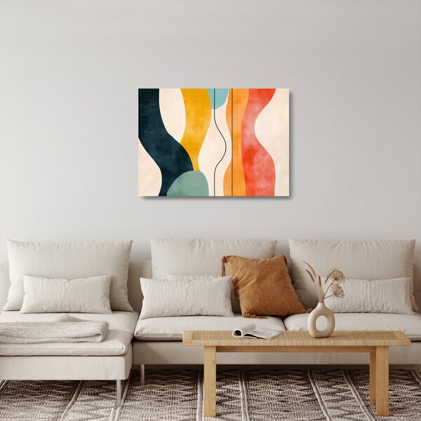 Staklena slika - Minimalistična šarena ilustracija II. (70x50 cm)