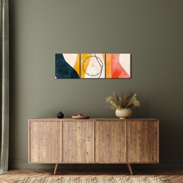 Slika - Minimalistična šarena ilustracija II. (sa satom) (90x30 cm)