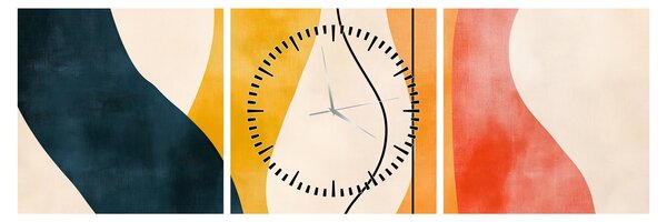 Slika - Minimalistična šarena ilustracija II. (sa satom) (90x30 cm)