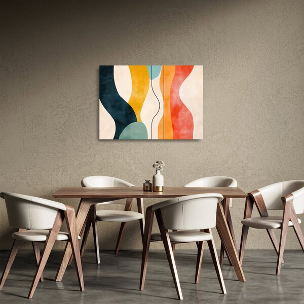 Staklena slika - Minimalistična šarena ilustracija II. (70x50 cm)
